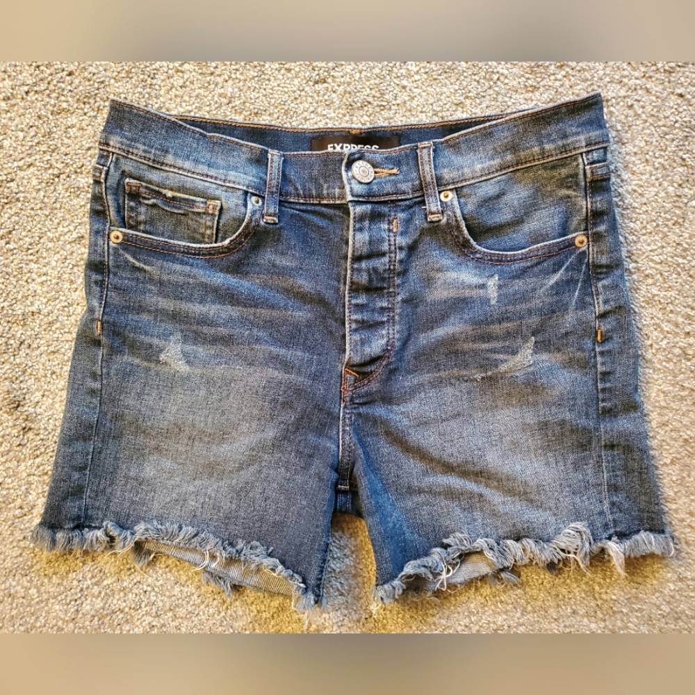 EUC Express med blue, vintage high rise midi short sz 6